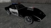 Chevrolet Corvette C3 Stingray Police LSPD for GTA San Andreas miniature 2