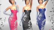 Nature Glitter Dresses для Sims 4 миниатюра 3