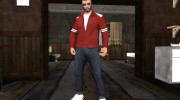 Skin GTA V Online HD в красной куртке для GTA San Andreas миниатюра 1