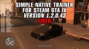 Simple Native Trainer for Steam (v1.2.0.43) FIXED for GTA 4 miniature 1