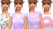 Pastel Gothic Crop Tops - Pack Five for Sims 4 miniature 3