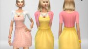 Happy Spring Day Dress para Sims 4 miniatura 2