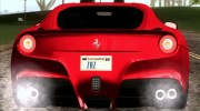 Ferrari F12 Berlinetta 2013 for GTA San Andreas miniature 6