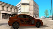 Mitsubishi Evo X Team Orange для GTA San Andreas миниатюра 5