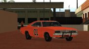1969 Dodge Charger General Lee для GTA San Andreas миниатюра 5