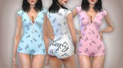 Sleepy Short Sleeve PJ Romper for Sims 4 miniature 1