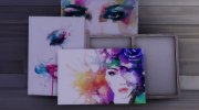Watercolour Portraits Canvases for Sims 4 miniature 2