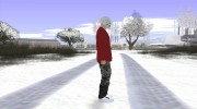 Skin GTA Online в маске и красной кофте для GTA San Andreas миниатюра 3