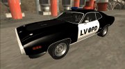 1972 Plymouth GTX Police LVPD para GTA San Andreas miniatura 3
