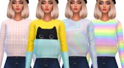 Super Kawaii Sweaters - Mesh Needed для Sims 4 миниатюра 2