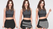 Geometric Skirt Short for Women for Sims 4 miniature 2