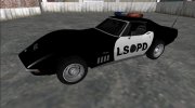 Chevrolet Corvette C3 Stingray Police LSPD for GTA San Andreas miniature 3