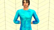 Geometric Long Sleeve Shirt for Sims 4 miniature 3
