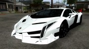 Lamborghini Veneno White-Black 2014 para GTA San Andreas miniatura 1