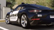 Porsche 718 Cayman S Hot Pursuit Police для GTA 5 миниатюра 7