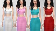 Crop Dress Chic para Sims 4 miniatura 3