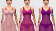 Transparent Nightgown para Sims 4 miniatura 3