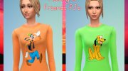 Mickey And Friends Pajama Set для Sims 4 миниатюра 3