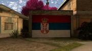 Serbian flag on garage door para GTA San Andreas miniatura 2