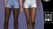 Fishnet Designed Tights для Sims 4 миниатюра 1