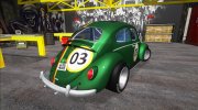 1963 Volkswagen Beetle Ragtop Sedan (Herbie style) для GTA San Andreas миниатюра 4