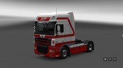 Red White для DAF XF105 para Euro Truck Simulator 2 miniatura 2