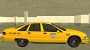Chevrolet Caprice Taxi 1991 для GTA San Andreas миниатюра 3