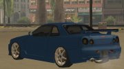 Nissan Skyline GT-R R34 V-Spec II, IVF, Tunable (Low Poly) for GTA San Andreas miniature 2
