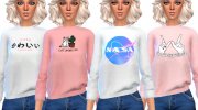 Tumblr Themed Sweatshirts - Mesh Needed para Sims 4 miniatura 1
