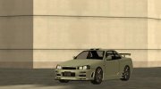 Nissan Skyline GT-R R34 V-Spec II, Tunable (Low Poly) for GTA San Andreas miniature 4