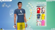 Футболки Social Media Male T-Shirt для Sims 4 миниатюра 16