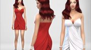 Intreccio Satin Dress for Sims 4 miniature 2