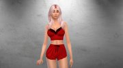 Female Sleeping Ruffle Short Outfits for Sims 4 miniature 2