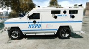 Lenco Bearcat NYPD ESU V.2 para GTA 4 miniatura 2