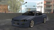 Nissan Skyline GT-R R34 V-Spec II, IVF, Tunable (Low Poly) for GTA San Andreas miniature 4