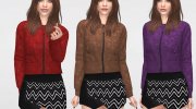 Leather Jacket for Women for Sims 4 miniature 2