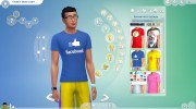 Футболки Social Media Male T-Shirt para Sims 4 miniatura 2