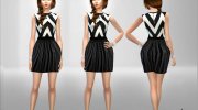 Black and White Dress para Sims 4 miniatura 4