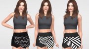 Geometric Skirt Short for Women for Sims 4 miniature 3