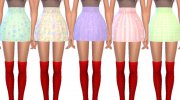 High Waisted Skater Skirts - Mesh Needed for Sims 4 miniature 3