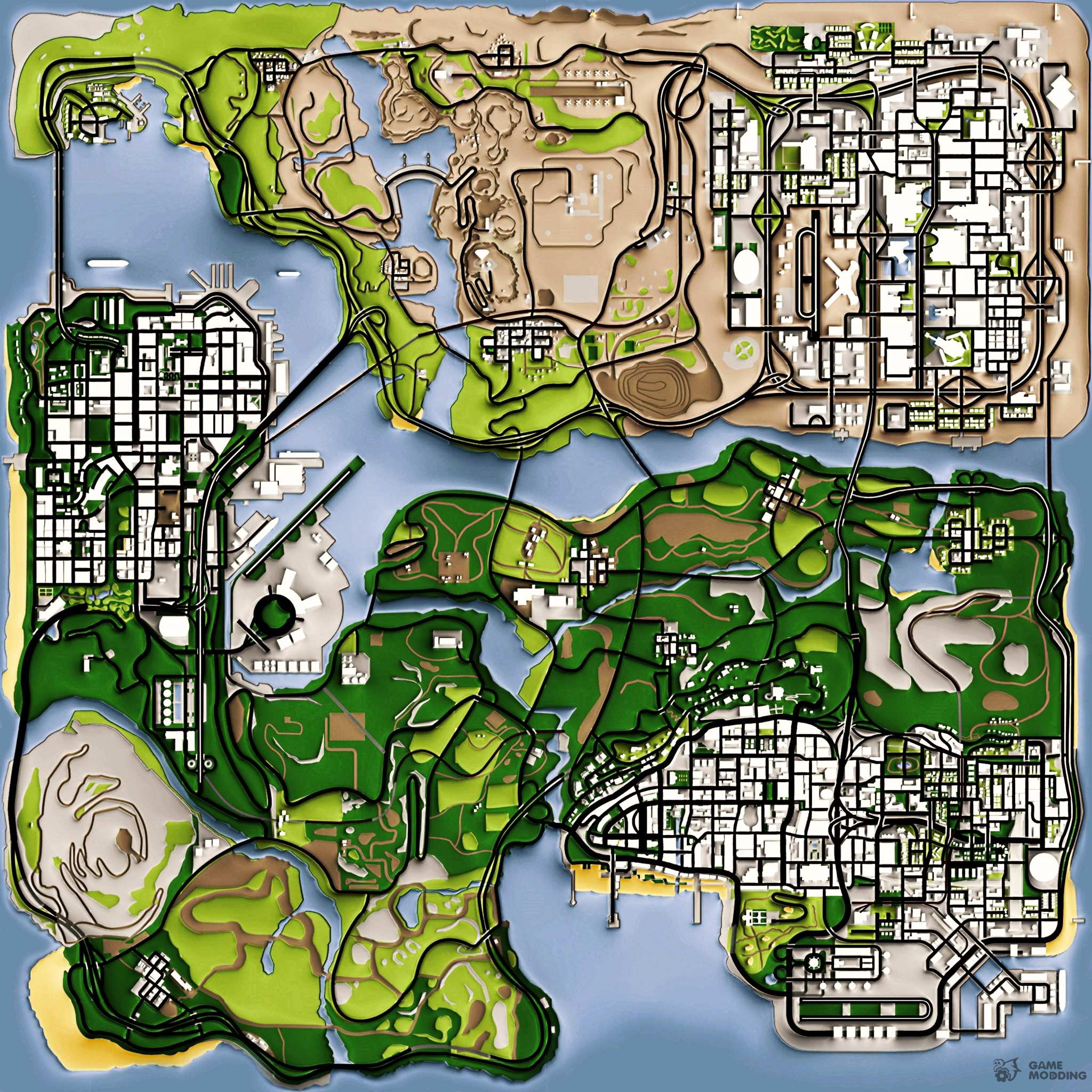 gta sa car map