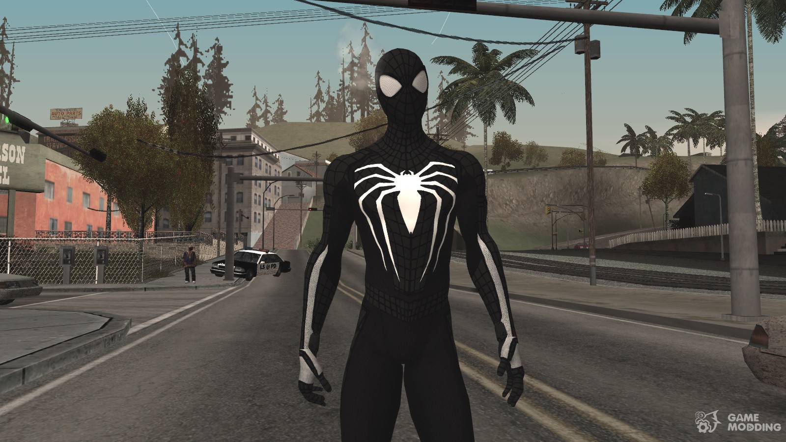 Гта сан мод на человека паука. GTA San Andreas Spiderman. ГТА человек паук. Человек паук ГТА са. GTA sa Skin Spider man Black.