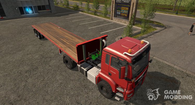Trailer for pallets and bales startup