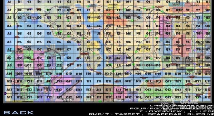 SAMP map Radar location grids