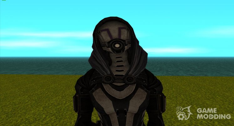 Tali'zora in battle armor from Mass Effect