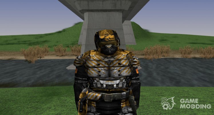 A member of the group Chaos in the suit's SKAT-9M of S. T. A. L. K. E. R