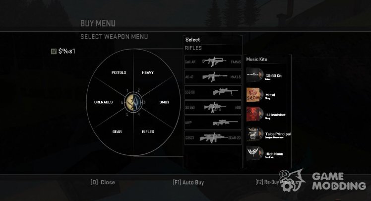 The purchasing menu from CS:GO
