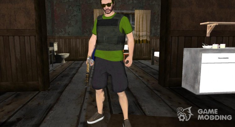 El skin de GTA V Online en la camisa verde