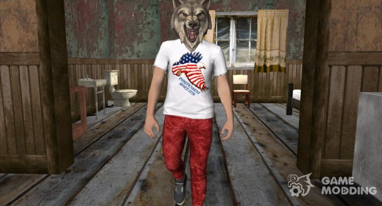 Skin HD GTA V Online guy in a Wolf mask