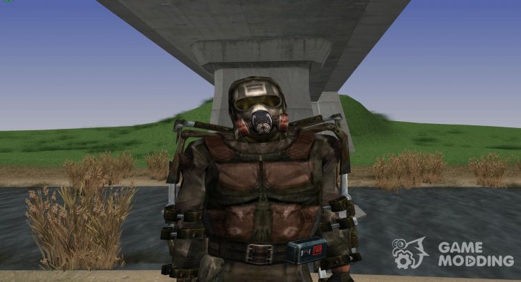 The commander of the group Dark stalkers in a lightweight exoskeleton of S. T. A. L. K. E. R V. 2